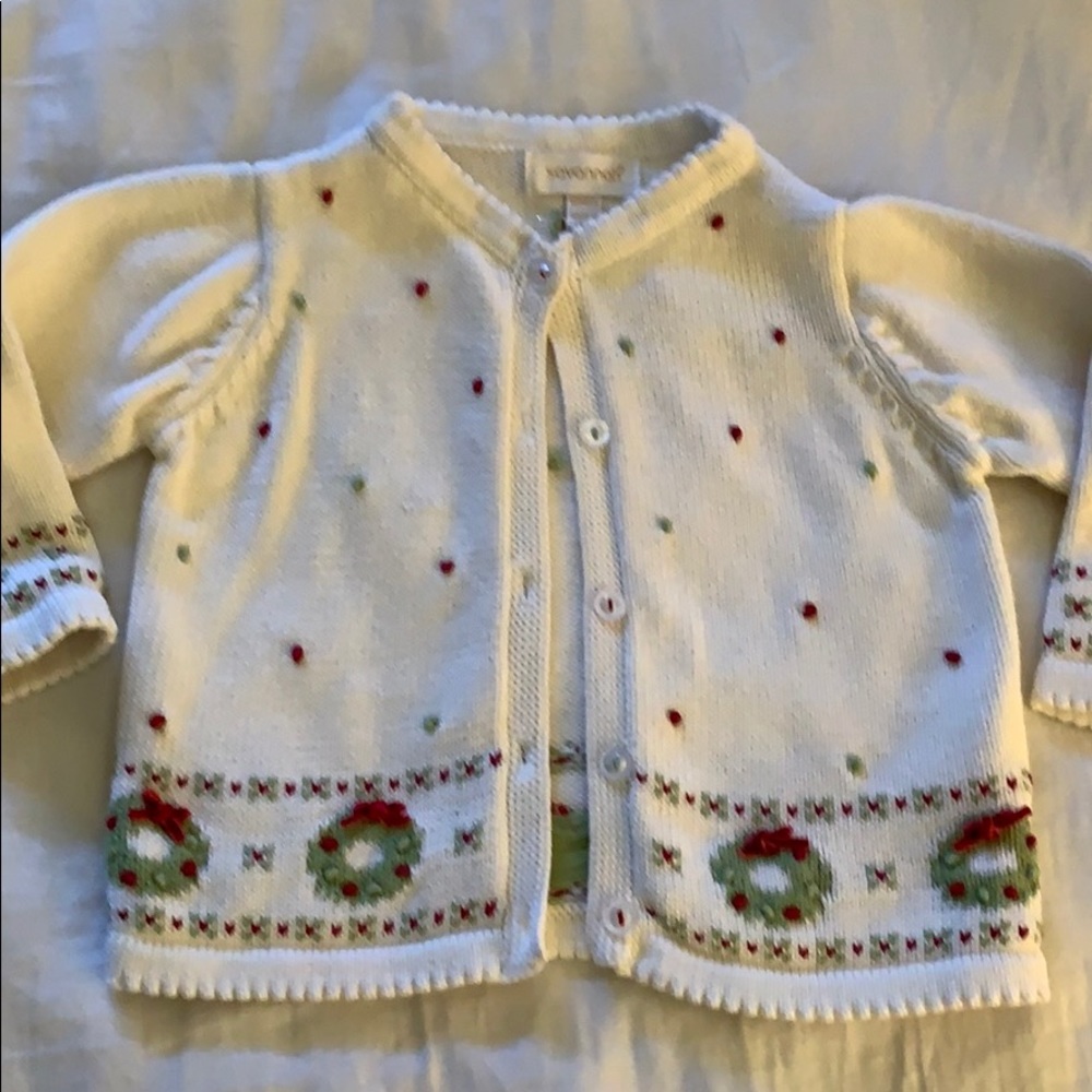 Christmas wreath cardigan